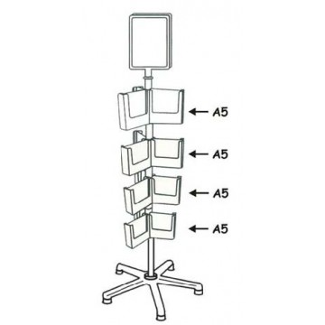 TRC4-2CA160 - 4 Tiers Carousel Stand 30 Pockets DL + A5