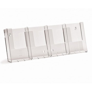 4W104 - 4 Compartment Wall Mount Brochure Holder DL